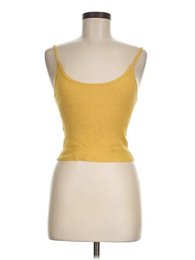 Pre-owned Brandy Melville Tank Top Yellow Strapless Neckline Tops