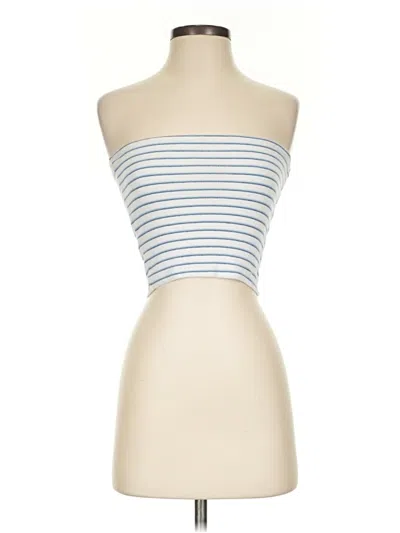 Pre-owned Brandy Melville Tube Top Blue Strapless Neckline Tops