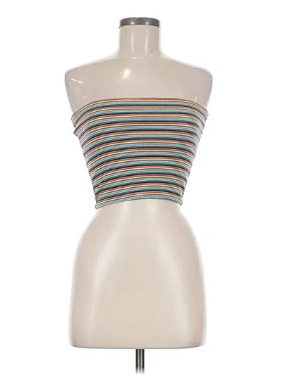 Pre-owned Brandy Melville Tube Top Blue Strapless Neckline Tops