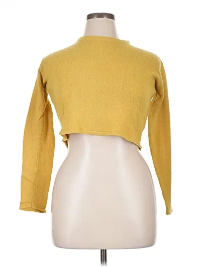 Pre-owned Brandy Melville Wool Cardigan Sweater In Yellow
