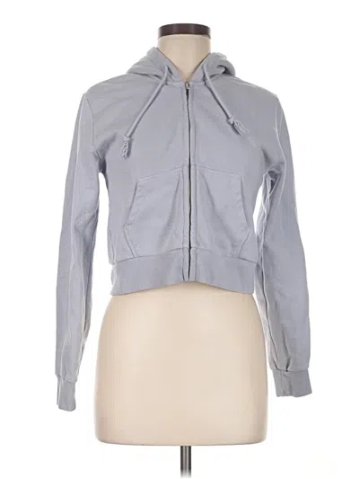 Pre-owned Brandy Melville Zip Up Hoodie In Gray