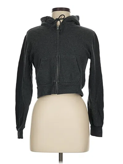 Pre-owned Brandy Melville Zip Up Hoodie In Gray