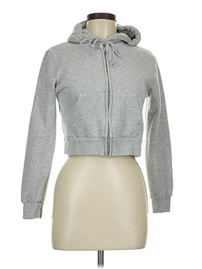 Pre-owned Brandy Melville Zip Up Hoodie In Gray