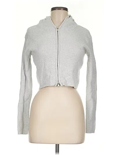 Pre-owned Brandy Melville Zip Up Hoodie In Silver