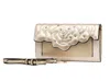 Brangio Women's Italy Vegan Leather Rose Quilted Clutch In Metallic Gold In Multi