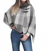 Branigan Weavers Shawl Collar Poncho - Multi Brown