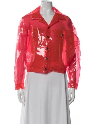 Pre-owned Brashy Studios Leather Biker Jacket In Orange