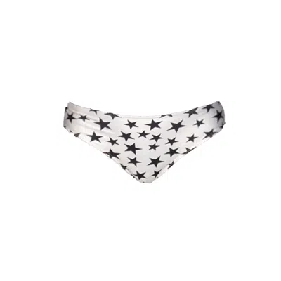 Brasini Swimwear Women's Adriana Bikini Bottom - White With Black Stars