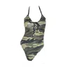 Brasini Swimwear Women's Black Lace Front One Piece Swimsuit - Camo In Black