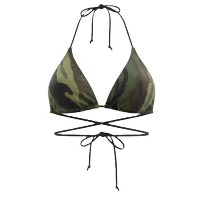 Brasini Swimwear Women's Black Soninha Convertible Bikini Top - Camoflage
