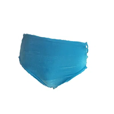 Brasini Swimwear Women's Blue Delva High Waisted Bikini Bottom - Aqua Velvet
