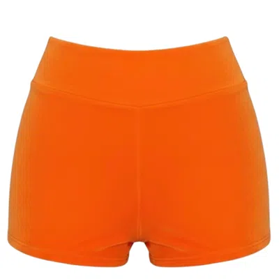 Brasini Swimwear Women's High Waisted Beach Short - Neon Orange
