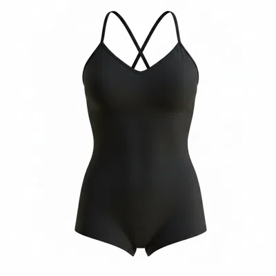 Brasini Swimwear Women's Joey Boy Short One Piece Swimsuit - Black
