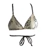 Brasini Swimwear Women's Neutrals Soninha Convertible Bikini Top - Leopard Face