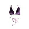 Brasini Swimwear Women's Pink / Purple Bruna Convertible Bikini Top - Purple Velvet In Pink/purple