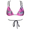 Brasini Swimwear Women's Pink / Purple Bruna Convertible Bikini Top - Purple Zebra In Pink/purple