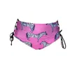 Brasini Swimwear Women's Pink / Purple Delva High Waisted Bikini Bottom - Purple Zebra In Pink/purple