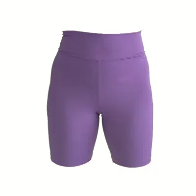 Brasini Swimwear Women's Pink / Purple High Waisted Bike Shorts - Grape In Pink/purple