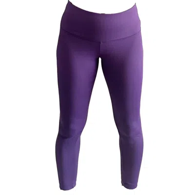 Brasini Swimwear Women's Pink / Purple High Waisted Leggings Above Ankle Length - Grape In Pink/purple
