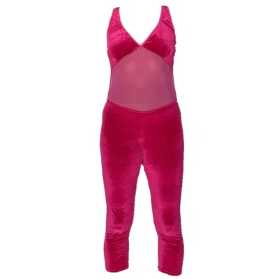 Brasini Swimwear Women's Pink / Purple Naomi Bodysuit/jumpsuit - Magenta Velvet In Pink/purple