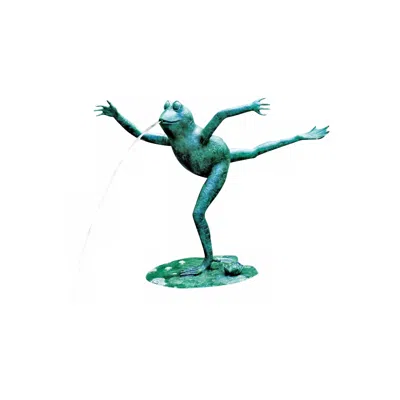 Brass Baron Arabesque Frog 23" High Cast Brass Water Spitter Fountain - Made To Order
