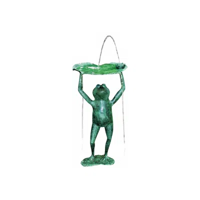 Brass Baron Frog Lily Pad Lifter 25" High Spitter Pond Fountain - Made To Order