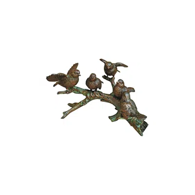 Brass Baron Henri Studio 12"w Branch & Five Birds Bronze Wildlife Statue Made To Order