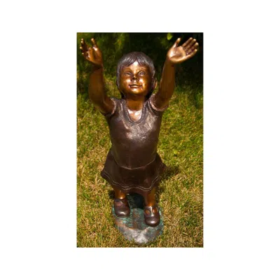 Brass Baron Henri Studios Emma Bronze Cast Brass 32" High Outdoor Statue Made To Order