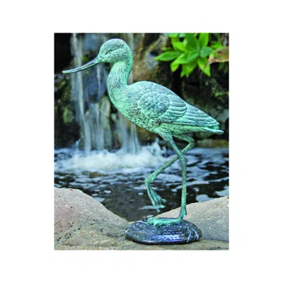 Brass Baron Henri Studios Heron Verdigris 13" High Brass Statue - Made To Order