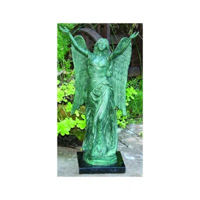 Brass Baron Henri Studios Small Celestine Angel 18"h Cast Brass Statue - Made To Order
