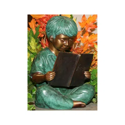Brass Baron Henri Studios Storybook Boy 11"h Cast Brass Outdoor Statue - Made To Order