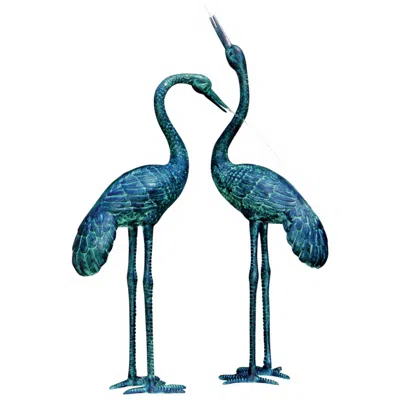 Brass Baron Large Crane Birds 43" High Spitter Pond Fountain - Made To Order