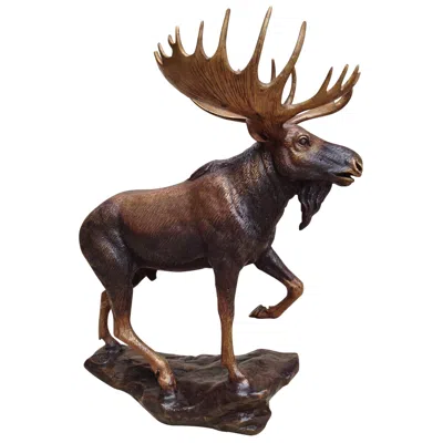 Brass Baron North Woods 12 1/2" High Bronze Moose Desktop Sculpture - Made To Order