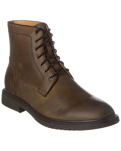 Brass Mark Plain Toe Leather Boot In Brown