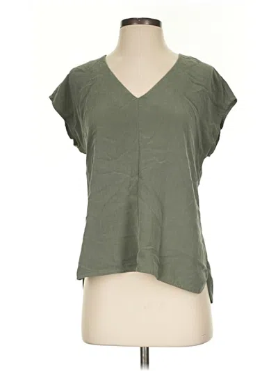 Pre-owned Brass Short Sleeve Top Green V-neck Tops