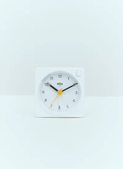 Braun Bc02x Classic Analogue Travel Alarm Clock In White