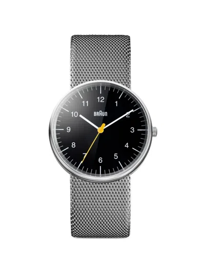 Braun Watches Classic Mesh 38mm Watch In Schwarz