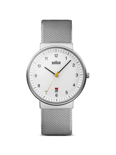Braun Watches Classic Mesh Strap 40mm Watch In Weiss