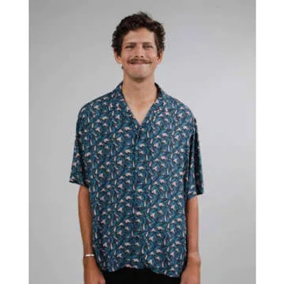 Brava Fabrics Aloha Shirt Blue Rose Lobster