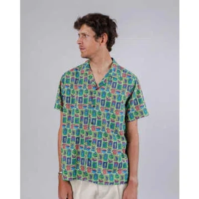 Brava Fabrics Aloha Shirt Jaws Green