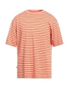 Brava Fabrics Man T-shirt Salmon Pink Size L Organic Cotton In Pink