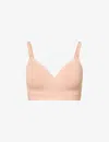 Bravado Designs Womens Butterscotch Plunge Nursing-clips Stretch-recycled Nylon-blend Bra In Nude (lingerie)