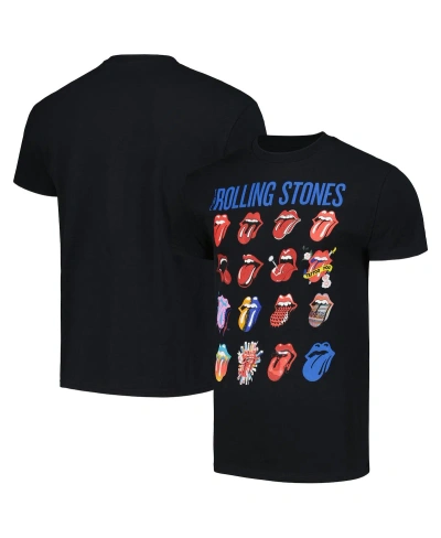 Bravado Men's And Women's Black Rolling Stones Evolution And Lonesome Blue T-shirt