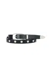 Brave Leather Wanamaker Leather Belt In Black/silver In Black