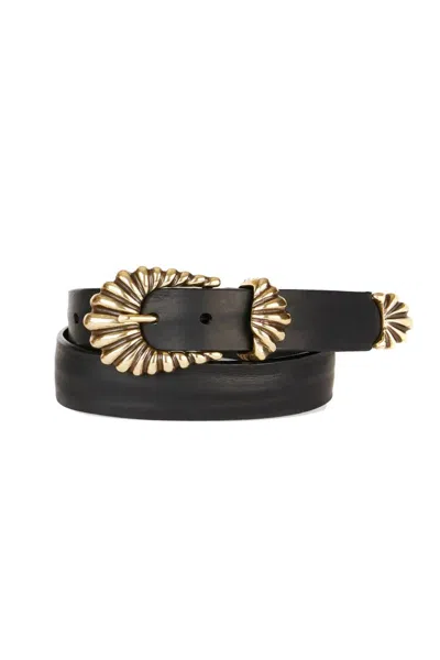 Brave Leather Women's Lorali Leather Belt In Black/gold