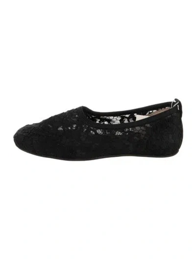 Pre-owned Brave Pudding Lace Lace Pattern Ballet Flats W/ Tags In Black