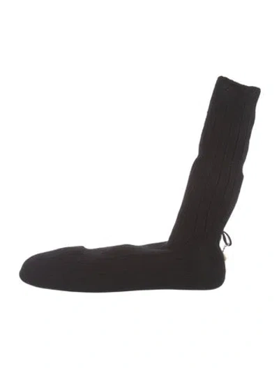 Pre-owned Brave Pudding Suede Flats In Black