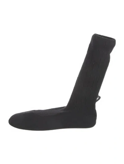 Pre-owned Brave Pudding Suede Sock Boots In Black
