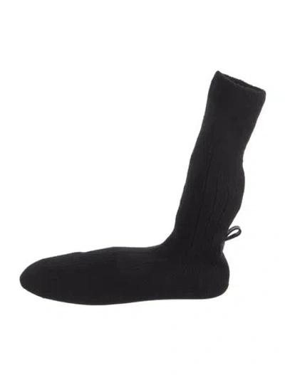Pre-owned Brave Pudding Suede Sock Boots In Black