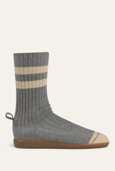 Brave Pudding Womens Varsity Strolls Sock Shoe In Gray